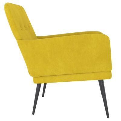 vidaXL Fauteuil Jaune 62x79x79 cm Velours