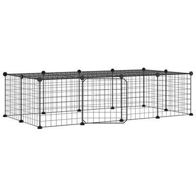 vidaXL Cage animaux de compagnie à 20 panneaux et porte Noir 35x35 cm