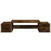 vidaXL Support de moniteur avec rangement ch&ecirc;ne fum&eacute; bois d'ing&eacute;nierie