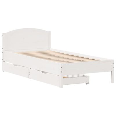 vidaXL Cadre de lit sans matelas blanc 100x200 cm bois de pin massif