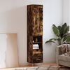 vidaXL Buffet haut Ch&ecirc;ne fum&eacute; 34,5x34x180 cm Bois d'ing&eacute;nierie