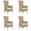 vidaXL Ensemble &agrave; manger de jardin avec coussins 5pcs Beige poly rotin