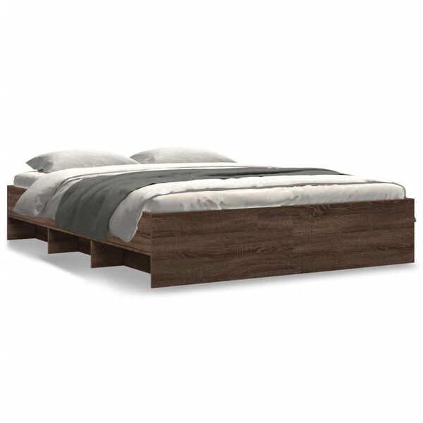 vidaXL Cadre de lit sans matelas ch&ecirc;ne marron 150x200 cm