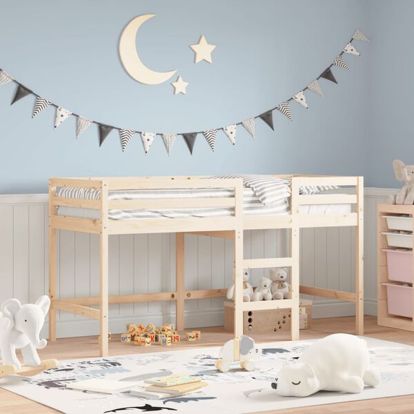 vidaXL Lit mezzanine d'enfants sans matelas avec &eacute;chelle 90x190 cm