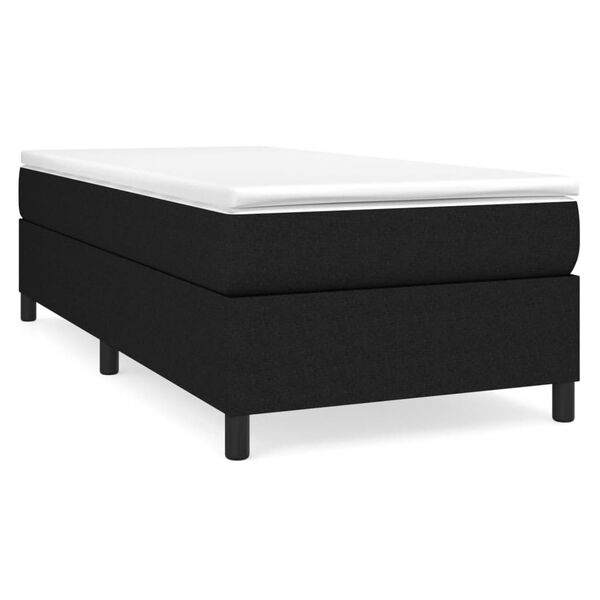 vidaXL Sommier &agrave; lattes de lit avec matelas Noir 100x200 cm Tissu