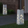 vidaXL Lumi&egrave;re de chemin LED solaire 2 pcs Blanc Acier lamin&eacute; &agrave; froid