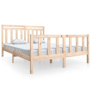 vidaXL Cadres de lit Naturel 160 x 200 cm Solid Pine Wood