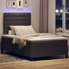 vidaXL Lit &agrave; ressorts avec matelas Marron fonc&eacute; 120 x 190 cm tissu