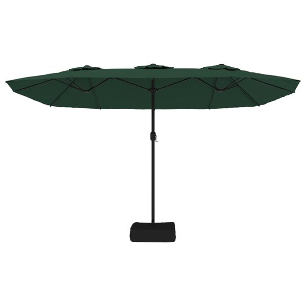 vidaXL Parasol &agrave; double t&ecirc;te vert 449x265 cm