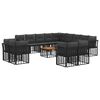 vidaXL Ensemble de canap&eacute;s d'ext&eacute;rieur 14 pc Noir et Gris fonc&eacute;
