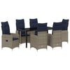 vidaXL Ensemble de salle &agrave; manger pour jardin 7 pcs Noir polyrotin