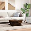 vidaXL Table basse ch&ecirc;ne fum&eacute; 70x70x29 cm bois d'ing&eacute;nierie