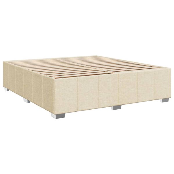 vidaXL Cadre de lit sans matelas cr&egrave;me 200x200 cm tissu
