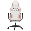 vidaXL Chaise de jeu de massage avec repose-pied Blanc&Rose Similicuir