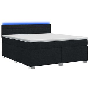 vidaXL Lit de box spring avec matelas et LED Noir 140 x 190 cm Tissu