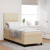 vidaXL Lit &agrave; ressorts avec matelas avec LED Cr&egrave;me 80 x 200 cm tissu