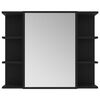 vidaXL Armoire &agrave; miroir de salle de bain Noir Bois d&rsquo;ing&eacute;nierie