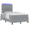 vidaXL Lit &agrave; ressorts avec matelas Gris clair 120 x 200 cm tissu