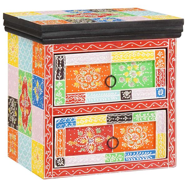 vidaXL Cabinet de chevet avec tiroir 2 pcs Multicolore 40 x 30 x 40 cm