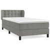 vidaXL Sommier &agrave; lattes de lit et matelas Gris clair 80x200 cm Velours