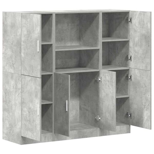 vidaXL Ensemble d'armoires de cuisine 3 pcs gris b&eacute;ton