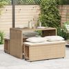 vidaXL Ensemble &agrave; manger de jardin et coussins 3 pcs Beige poly rotin