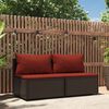 vidaXL Canap&eacute;s centraux de jardin coussins 2pcs marron r&eacute;sine tress&eacute;e