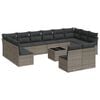 vidaXL Salon de jardin avec coussins 13 pcs gris r&eacute;sine tress&eacute;e