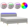 vidaXL Sommier &agrave; lattes de lit matelas LED Gris clair 160x200 cm Tissu