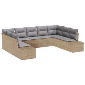 vidaXL Ensemble de canap&eacute; de jardin 9 pcs Beige et Gris clair