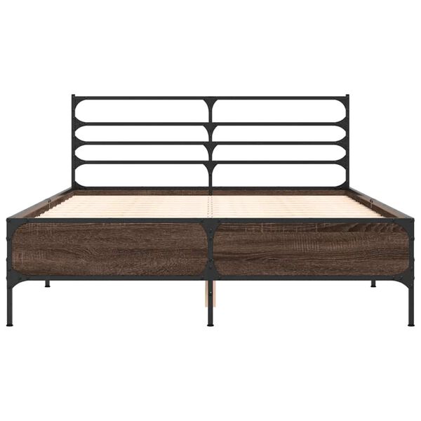 vidaXL Cadre de lit sans matelas ch&ecirc;ne marron 140x190 cm