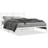 vidaXL Cadre de lit m&eacute;tal sans matelas et t&ecirc;te de lit blanc 135x190 cm