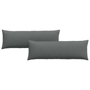vidaXL Coussins de canap&eacute; 2 pcs Gris fonc&eacute; 120 x 40 cm tissu