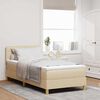 vidaXL Lit &agrave; ressorts avec matelas Cr&egrave;me 90 x 190 cm tissu