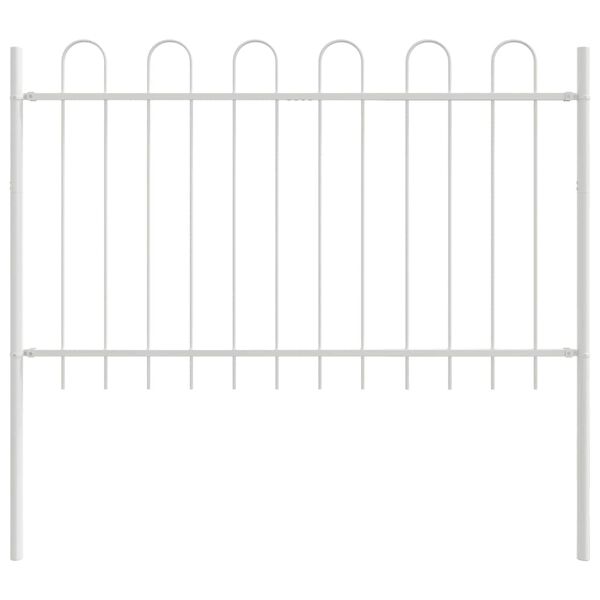 vidaXL Cl&ocirc;ture de jardin 5 pcs Blanc 8,5 x 1 m Acier rev&ecirc;tu de poudre