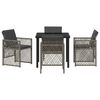 vidaXL Ensemble de salle &agrave; manger pour jardin 5 pcs Gris polyrotin