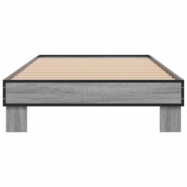 vidaXL Cadre de lit sans matelas sonoma gris 100x200 cm