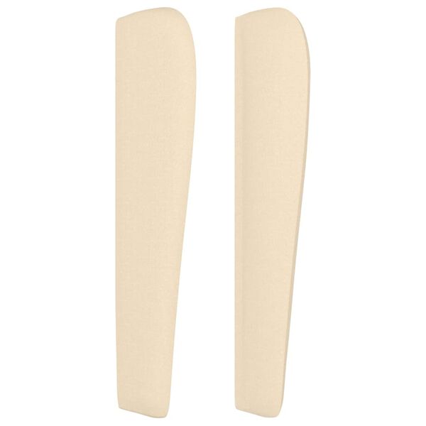 vidaXL T&ecirc;te de lit avec oreilles Cr&egrave;me 147x23x118/128 cm Tissu