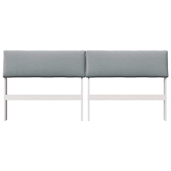vidaXL T&ecirc;te de lit capitonn&eacute;e Gris clair 180 cm Pin massif