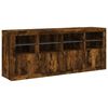 vidaXL Buffet avec lumi&egrave;res LED ch&ecirc;ne fum&eacute; 163x37x67 cm