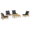 vidaXL Salon de jardin 5 pcs avec coussins gris fonc&eacute; bambou