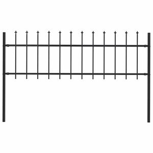 vidaXL Cl&ocirc;ture de jardin Woerden avec pointe en acier noir 170 x 60 cm