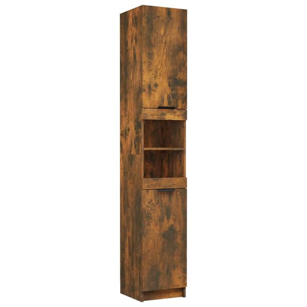 vidaXL Armoire de bain Chêne fumé 32x34x188,5 cm Bois d'ingénierie