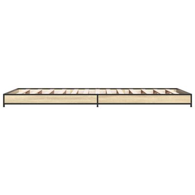 vidaXL Cadre de lit sans matelas chêne sonoma 100x200 cm