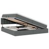 vidaXL Lit de rangement LED avec matelas Gris fonc&eacute; 200 x 200 cm Tissu