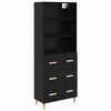 vidaXL Haut Armoire Ch&ecirc;ne noir 69,5 x 32,5 x 180 cm Bois d'ing&eacute;nierie