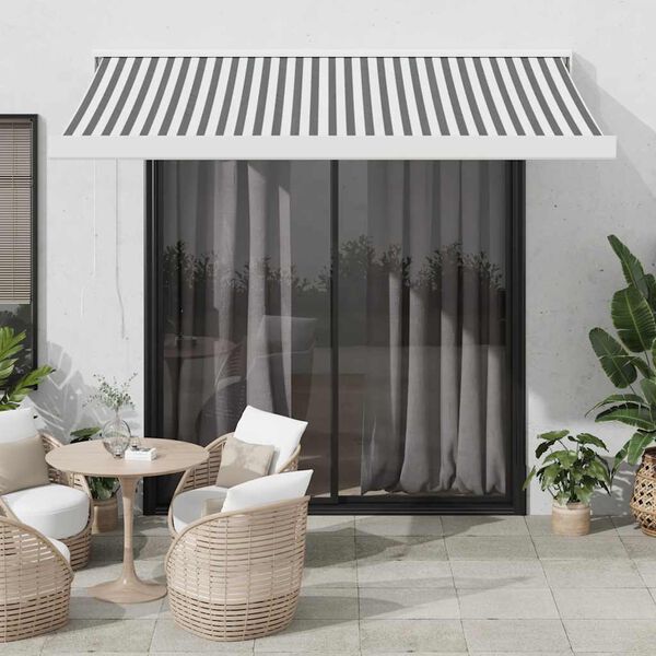 vidaXL Auvent r&eacute;tractable anthracite et blanc 3,5x2,5m tissu/aluminium