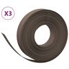 vidaXL Bordures de jardin 3 pcs marron 10 m 10 cm poly&eacute;thyl&egrave;ne