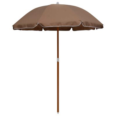 vidaXL Parasol de jardin avec mât en acier 180 cm taupe