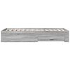 vidaXL Cadre de lit avec tiroirs sans matelas sonoma gris 90x190 cm